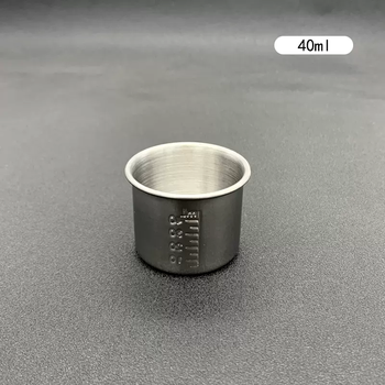 Yusenyi mini small medicine measuring cup with scale 40ml60ml120ml304 bartending experiment stainless steel mouth cup (304 stainless steel) 40ml graduated measuring cup