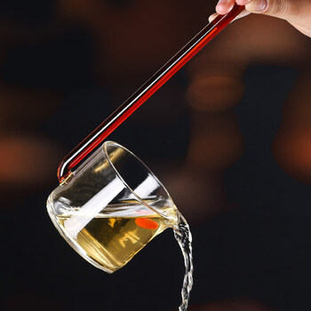 Zhifangyi glass wine maker 1 liang 2 liang half a catty household wine measuring spoon funnel to hold wine grapes 2 pack____1 two halves_75ml___green straight handle