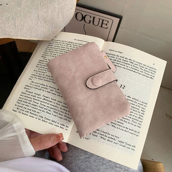 Enyibe korean style new small fresh frosted short wallet female student multi-functional large capacity women's coin change clip pink