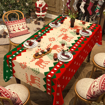 Zhong zhanggui christmas decorative tablecloth with a sense of christmas theme red short velvet rectangular table mat photo background cloth f470 starlight elk upgraded short velvet fabric 70x70cm suitable for small square tables