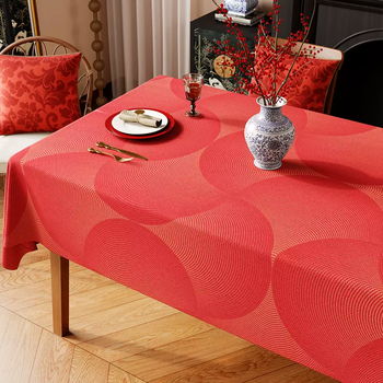 Yusenyi red tablecloth waterproof and oil-proof no-wash tablecloth new year decoration atmosphere dining table coffee table tablecloth vermilion lianying (environmental protection and 0 odor) six-year replacement guarantee when popular is not allowed to be used with any table type +130200cm