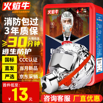 Flame cow fire mask filter self-rescue respirator gas mask anti-smoke 3c certification tzl30