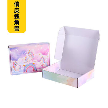 Pick up cat color flat carton packaging box extra hard clothing inner clothes express box carton e-commerce delivery packaging box 15104cm 100 pieces playful unicorn