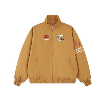 F426 retro sports style spring new american style stand collar jacket yellow s