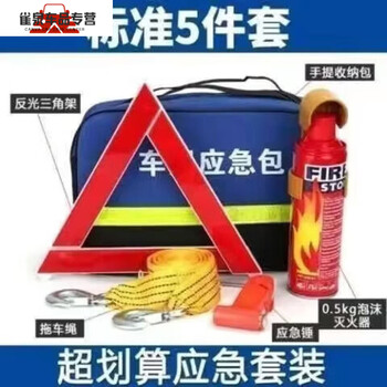 Fancychic car emergency kit set car emergency tools car rescue first aid kit car fire extinguisher self-driving travel equipment 1l carbon dioxide car emergency kit 5-piece set