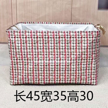 Pickup cat three-layer thickened canvas storage box foldable large clothes fabric wardrobe storage bag organization storage move 60 liters - red xiaoxiangfeng without cover