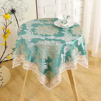 Yusen yiyuan tablecloth tablecloth light luxury high-end waterproof, oil-proof and anti-scalding round american coffee table table mat diamond green 80x80cm