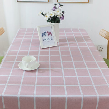 Yusenyi tablecloth is waterproof, anti-scald and anti-oil, no-wash plaid student desk coffee table table mat, pvc cherry blossom pink 120*160cm small dining table