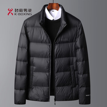 Kbxng jinba winter new simple and versatile down jacket men's thickened young and middle-aged cold-proof and warm trendy bread down jacket black xl (180)