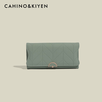 Other/others cahino&kiyen simple long version wallet for women 2025 new style multi-card slot large capacity card holder document storage bag green