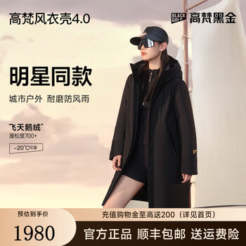 Govan style shell luxury outdoor goose down jacket 4.0 three points down jacket women's jacket black s