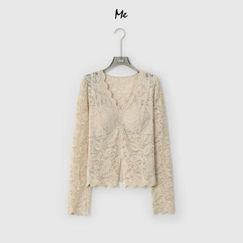 Me home yang medusa (including breast pads) embossed lace anti-bump flocking slimming versatile casual top bottoming shirt victoria's secret apricot (including breast pads) one size fits all 36 (85-100)