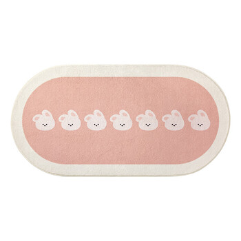 Yusenyi home cartoon imitation cashmere carpet water-absorbent non-slip bedroom bedside blanket children's room long strip baby baby crawling mat rabbit tuan tuan 60cm*180cm (imitation cashmere)