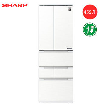 Sharp's original imported refrigerator japanese-style six-door pci purification ion group taste and freshness preservation 455 liters small apartment ultra-thin large capacity variable frequency one-level automatic ice making household sj-mf46k-w white