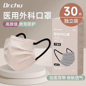 Chuyisheng medical surgical mask sterilization adult widened ear straps winter dustproof protection independent packaging oat camel