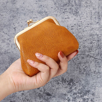 Hongtong new wallet women's versatile fresh coin purse internet celebrity mini coin bag exquisite small wallet simple clip bag brown