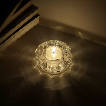 Yusenyi mooncake dinner candle cup romantic glass atmosphere candle holder base light and shadow candlelight birthday decoration hexagonal mooncake cup free 1 tea candle