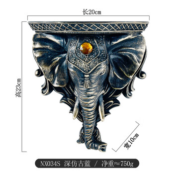 Yusenyi european-style one-word partition wall hanging home living room background wall angel shelf to store sundry crafts simple elephant small dark blue brushed gold 43x7m 1 layer