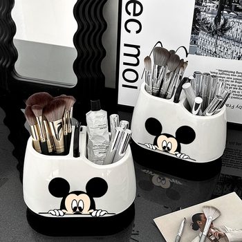 Fantasy makeup brush storage tube light luxury high-end lipstick cosmetics storage box dressing table desktop eyebrow pencil lip glaze brush bucket mickey sticker makeup brush tube two pack