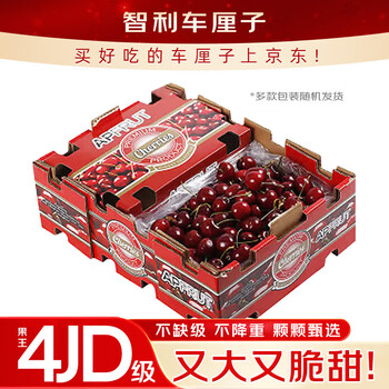 Rongxian chile imported cherries gift box jd sf express next-day delivery to multiple places 3j4j grade optional cherry fruit new year's goods 5 pounds (net weight) exquisite gift box 80% people choose big fruit j single fruit 26-28mm