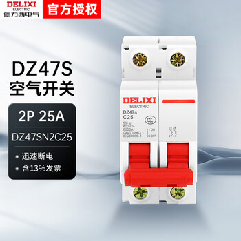 Delixi electric air switch dz47s dz47s type c 2p 25a circuit breaker dz47sn2c25