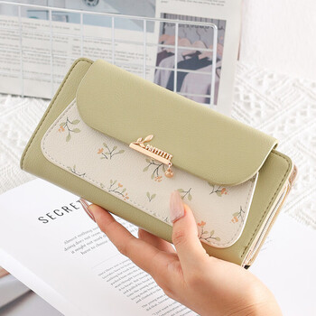 Other/other women's wallet 2025 new korean style fashion large capacity long version wallet cash wallet card holder storage document bag light green