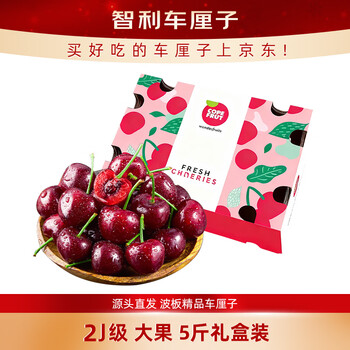 Jingxian raw wave board chilean quality cherries 2j grade 5 catties gift box with fruit diameter 28mm + fresh fruit straight from the source