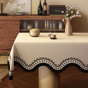 Fantasy french retro tablecloth waterproof, oil-proof, anti-scalding, no-wash tablecloth 2025 new light luxury high-end coffee table tablecloth, hanging record-shaped 140*180cm, suitable for 95% of rectangular tables/oval tables