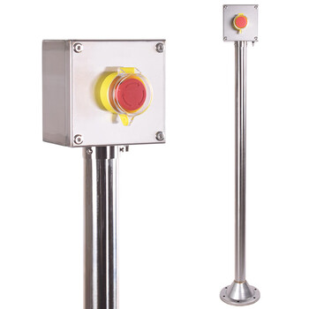 Explosion-proof with operating column column emergency stop button switch box knob local control box anti-corrosion vertical stainless steel pole stainless steel material emergency stop explosion-proof with operating column