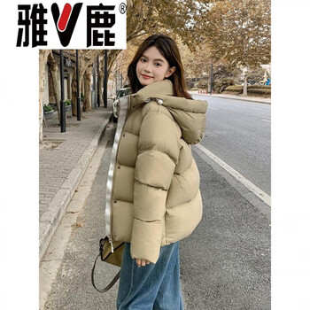 Yalu extreme cold down jacket women 2026 winter new short style thickened small 90 white goose down hooded winter jacket goose down jacket 95% white goose down women-khaki s _recommended 85-105 catties