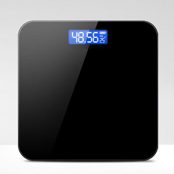 Electronic weight scale, household healthy body scale gift, accurate weighing scale, pure black lcd screen 26*26cm, battery