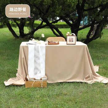 Fantasy ins forest style matcha green salon tablecloth dessert tablecloth tablecloth tea break cloth high-end tablecloth roadside picnic small size universal 280x160cm