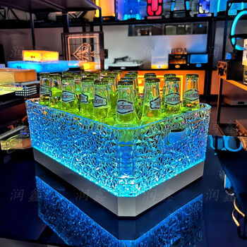 Fantasy bar luminous beer frame luminous ice bucket champagne bucket nightclub ice pattern cocktail bucket 24 pack white background ice bucket 24 pack