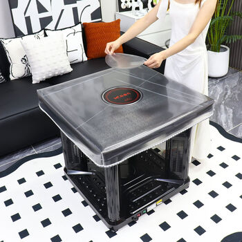 Fantasy transparent leather cover square tablecloth fire-resistant table cover cover rectangular vertical edge corner opening frosted 80x80cm