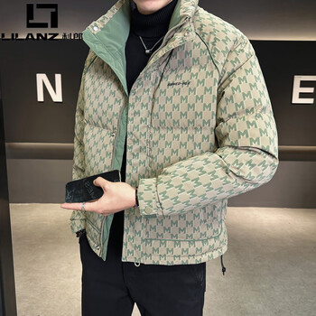 Lilanz down jacket men's winter 2025 new trendy brand fashionable high-end handsome lightweight warm and cold-proof jacket for men green l