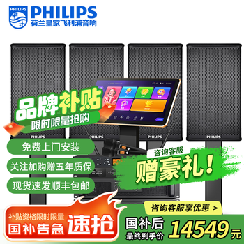 Philips national subsidy home ktv singing complete equipment ktv audio set professional cinema bar stage karaoke singing speaker home karaoke amplifier audio 12-inch professional box full set one-to-four set picture color