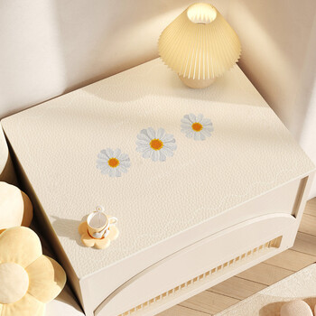 Fantasy bedside table mat, simple style tablecloth, light luxury and high-end table mat, waterproof and anti-dirty table mat, no-wash cover cloth a three small flowers 35x45cm