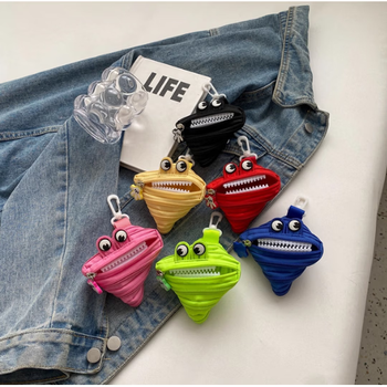 Mini cute cartoon coin purse rab lipstick bag headphone bag student gift cute monster card holder key bag pink-1 piece no specifications
