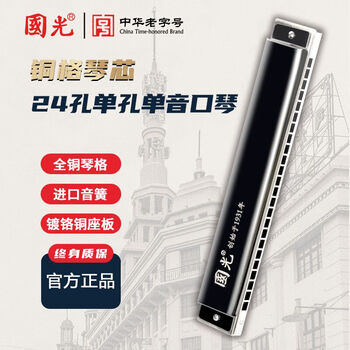Guoguang 24-hole copper grid single-hole single-tone harmonica 12 keys 24-hole single row copper grid d key