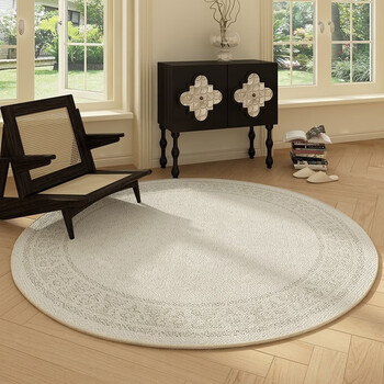 Fantasy new round carpet, antique style, high-end bedroom bedside floor mat, living room cloakroom dressing table mat, k flower art 3, diameter 300cm