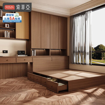 Sophia tatami bed cabinet integrated bed medieval style storage bed wardrobe desk tatami custom second bedroom furniture custom gold
