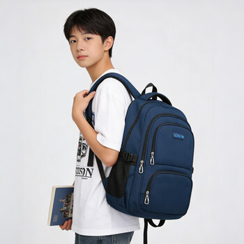 Edison edison middle school student schoolbag spine protection and load reduction multi-compartment water-repellent junior high school and high school large capacity backpack 310-3