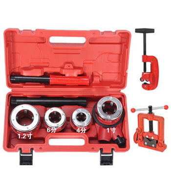 Yaowan xiqiuyan manual small tapping machine hand-held galvanized pipe die water pipe twisting plate light fire pipe threading tool manual tapping machine (4 minutes ~ 1.2 inches) + cutting knife vise