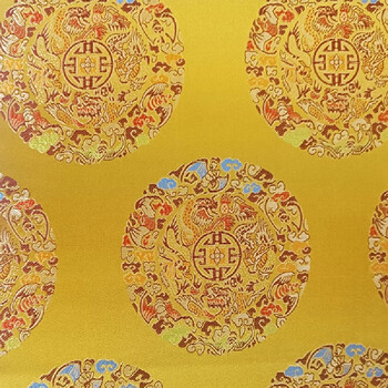 Yusenyi classical tv cabinet tea table furniture round table pad table yellow five dragons round diameter 138 gold beads