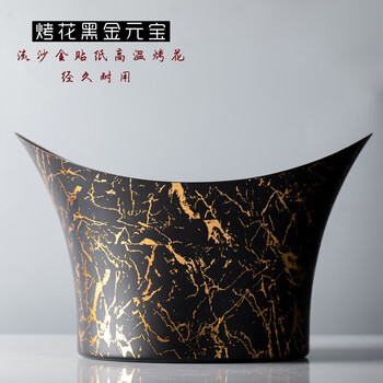 Yusenyi high-end roasted flower champagne bucket home red wine frozen cooler restaurant v wine display bucket roasted flower black gold ingot champagne bucket