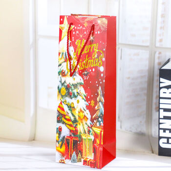 Fantasy festival gift bag, hand-held paper bag, gift packaging box, souvenir red wine bag for boyfriend, 3 pcs++ my christmas tree