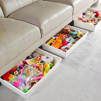 Fantasy home sofa bottom storage artifact drawer-type toy organizer storage rack bed bottom storage box white 56x37x8cm thickened p/super load-bearing please measure the size before placing an order