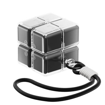 Fantasy portable small-world good-looking ceiling rubik's cube packaging box for health care products sealed and portable black eight-compartment magnetic magic pill box