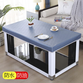 Fantasy grilled electric stove cover leather cover long tablecloth square mahjong table coffee table leather table cover rose navy blue pu material 70x70cm