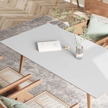 Fengxi leather table mat waterproof and oil-proof tablecloth 2025 new style anti-scalding light luxury coffee table desktop dining table mat space gray 60*160cm unlimited inspiration